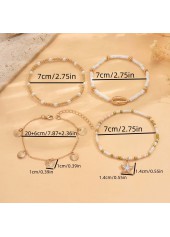 Golden Color Shell Alloy Detail Anklets | thumb picture 