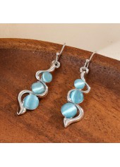 Light Blue Geometric Design Alloy Earrings