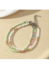 Light Green Seed Beads Anklet Set | thumb picture 