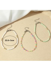 Light Green Seed Beads Anklet Set | thumb picture 