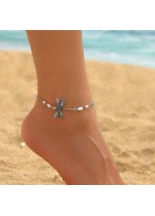 Silver Insect Dragonfly Design Iron Anklet