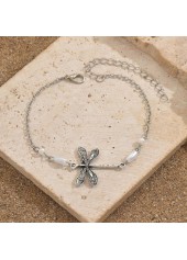 Silver Insect Dragonfly Design Iron Anklet | thumb picture 