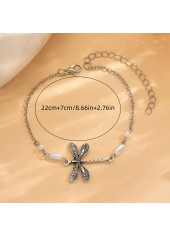 Silver Insect Dragonfly Design Iron Anklet | thumb picture 