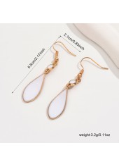 White Color Teardrop-shaped Alloy Detail Earrings | thumb picture 