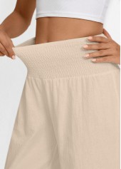 Raw White Wide Leg Elastic Waist High Waisted Pants | thumb picture 