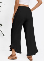 Black Wide Leg Elastic Waist High Waisted Pants | thumb picture 
