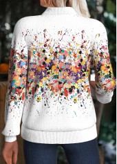 White Ombre Long Sleeve Stand Collar Track Jacket | thumb picture 