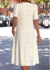 Beige Short Sleeve Round Neck Dress | thumb picture 