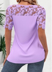 Purple Short Sleeve Round Neck T Shirt | thumb picture 