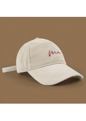 Beige Color Cotton Material Baseball Cap