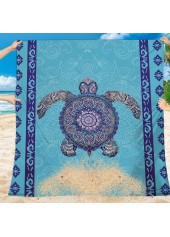 Blue Marine Life Print Beach Blanket | thumb picture 