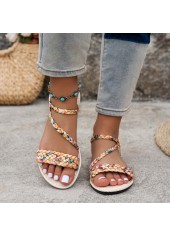 Multi Color Canvas Peep Toe Falt | thumb picture 