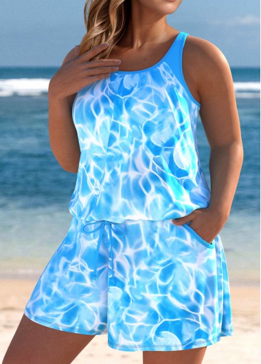 women clothes image of Ombre Light Blue One Piece Swimwear