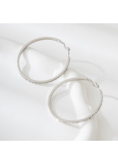 women clothes image of Silver Round Geometric Design Alloy Earrings