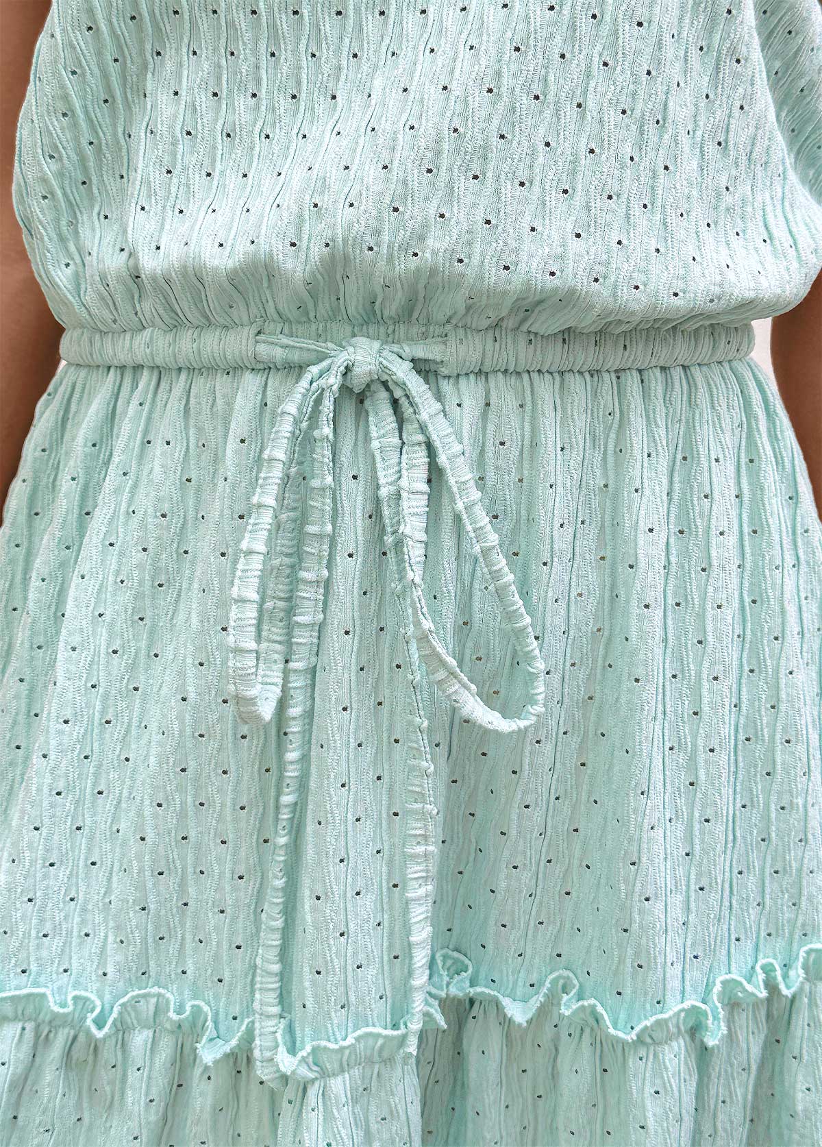 Light Green Tummy Coverage Short Strappy V Neck Dress | picture 