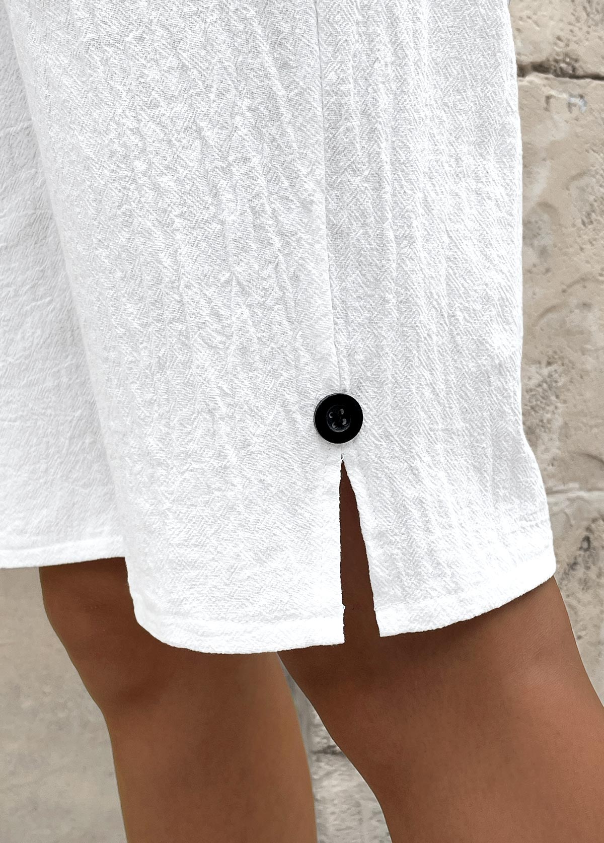 White Elastic Waist High Waisted Pants | picture 4