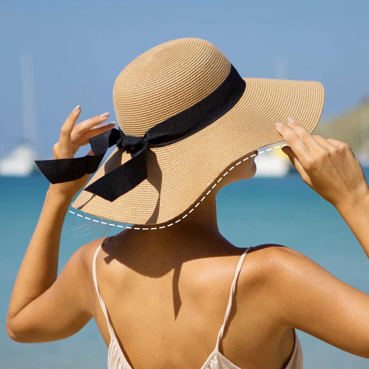 Light Camel Color Wide Brim Hat | picture 