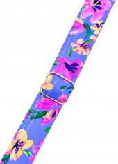 Smocked High Waisted Ditsy Floral Print Purple Tankini Set | thumb picture 