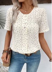White Short Sleeve Round Neck T Shirt | thumb picture 