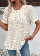 White Short Sleeve Round Neck T Shirt | thumb picture 