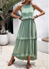 Sage Green Tummy Coverage High Low Sleeveless Dress