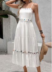 Beige Color Patchwork Strappy Bandeau Dress | thumb picture 