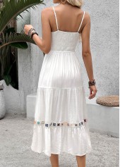 Beige Color Patchwork Strappy Bandeau Dress | thumb picture 