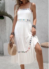 Beige Color Patchwork Strappy Bandeau Dress | thumb picture 