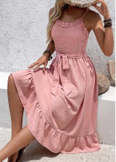 Pink Frill Strappy V Neck Dress | thumb picture 