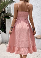 Pink Frill Strappy V Neck Dress | thumb picture 