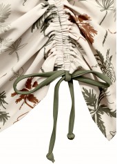 Mid Waisted Tropical Plants Print Beige Tankini Set | thumb picture 