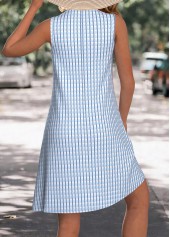 Light Blue Short A Line Sleeveless V Neck Dress | thumb picture 