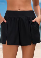 Mid Waisted Black Color Swim Shorts