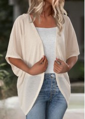 Beige Half Sleeve Tunic Light Cardigan | thumb picture 
