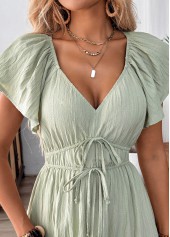 Sage Green Corset Short Sleeve V Neck Dress | thumb picture 
