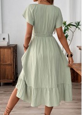 Sage Green Corset Short Sleeve V Neck Dress | thumb picture 