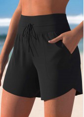 Mid Waisted Black Color Swim Shorts | thumb picture 