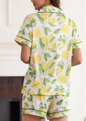 Light Yellow Fruit Printing Lounge Top and Shorts | thumb picture 