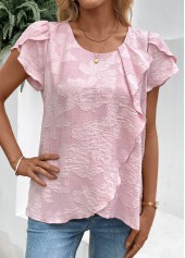 Pink Short Sleeve Round Neck T Shirt | thumb picture 