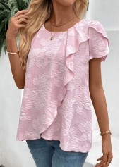 Pink Short Sleeve Round Neck T Shirt | thumb picture 