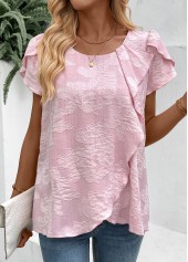 Pink Short Sleeve Round Neck T Shirt | thumb picture 