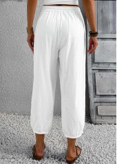 White Heart Print Jogger Elastic Waist High Waisted Pants | thumb picture 