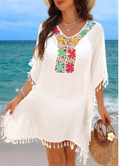 Tummy Coverage Tassel White Cover Up | thumb picture 