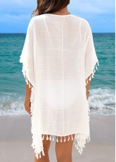 Tummy Coverage Tassel White Cover Up | thumb picture 
