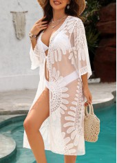 White Tie 3/4 Sleeve Cover Up | thumb picture 