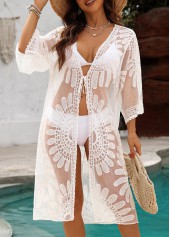 White Tie 3/4 Sleeve Cover Up | thumb picture 