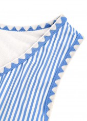 High Waisted Striped Blue Bikini Set | thumb picture 