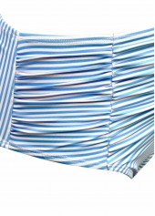 High Waisted Striped Blue Bikini Set | thumb picture 