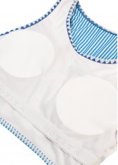 High Waisted Striped Blue Bikini Set | thumb picture 