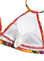 Mid Waisted Tropical Plants Print Pink Bikini Set | thumb picture 